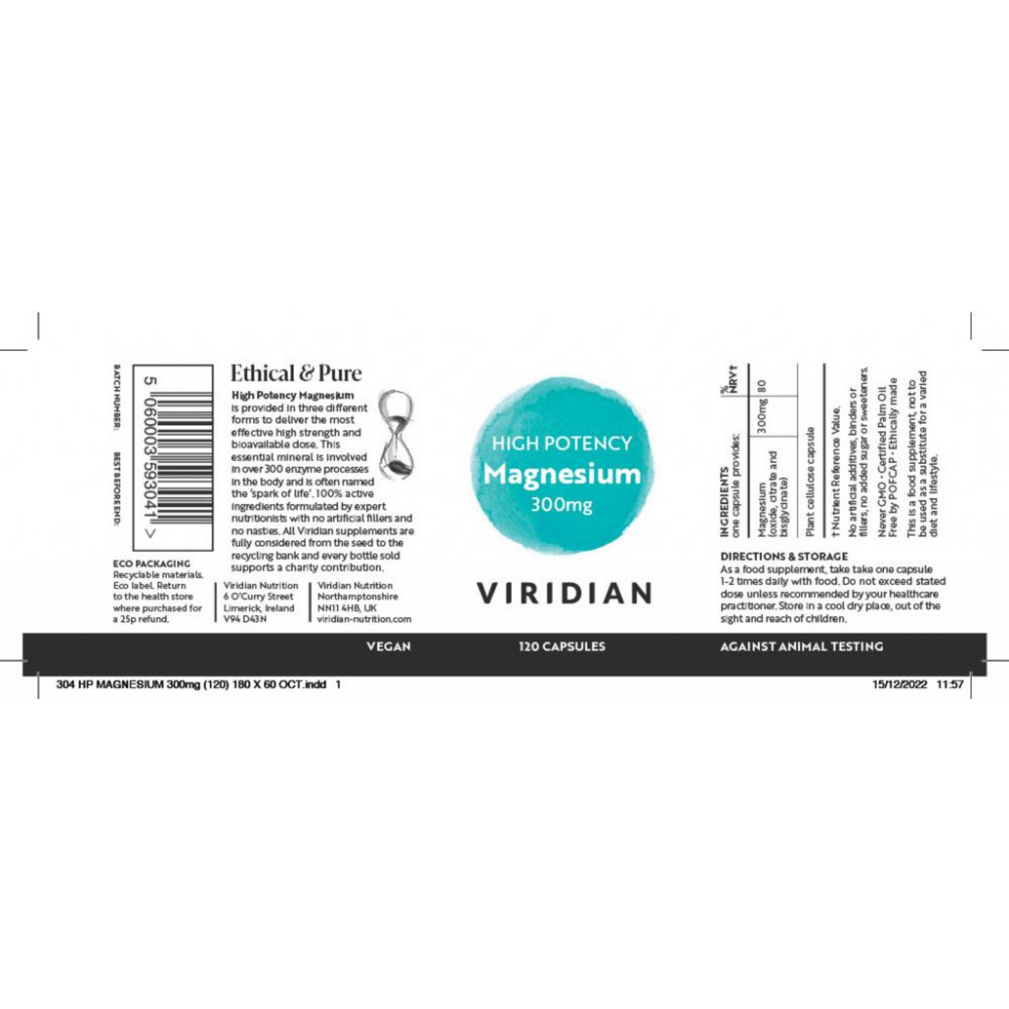 High Potency Magnesium 300mg 120s